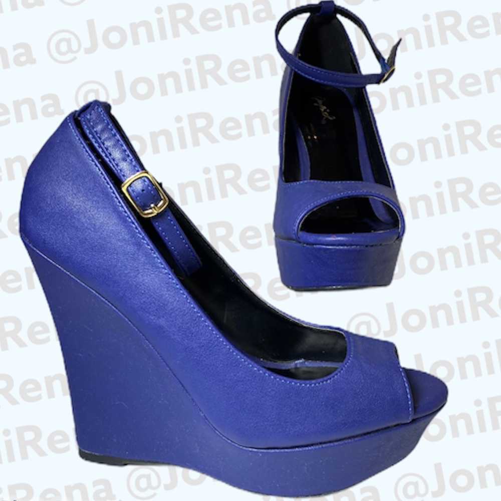 💘 Royal Blue Wedges | Cushion Insoles | SIZE 7 💘